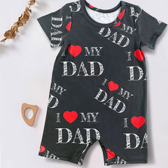 Baby Boys Casual I Love My Dad Romper Jumpsuit