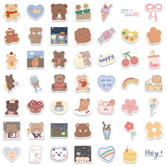 102pcs Bear Waterproof Sticker Pack