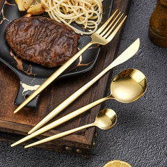 16pcs Stainless Steel Portuguese Dinnerware Set - Dining Flatware Set