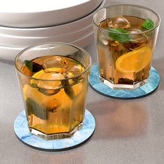 6pcs Colorful Marbling Coasters Non-slip Rubber Drink Coasters