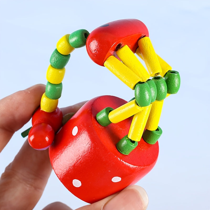 4pcs Swing Station Bucket Animal Finger Toy Wooden Giraffe Dance Toy