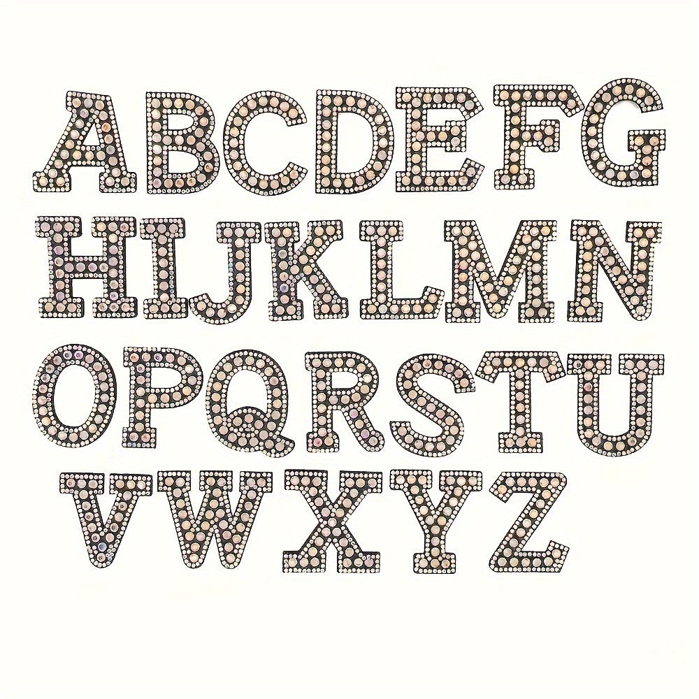 26pcs 4 5 4 Letters Clothing Bling Letter Patch Glitter Alphabet Rhinestone