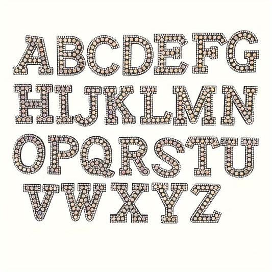 26pcs 4 5 4 Letters Clothing Bling Letter Patch Glitter Alphabet Rhinestone