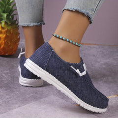 Women's Canvas Lace Up Sneakers Lightweight Shoes