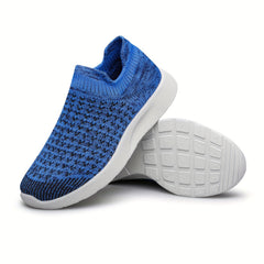Boy's Woven Knit Slip On Sock Shoes Breathable Comfy Non Slip Casual Sneakers