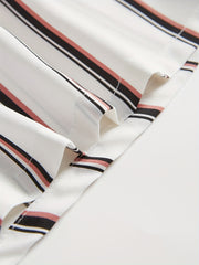 Striped Print Wide Leg Knotted Shorts for Spring & Summer
