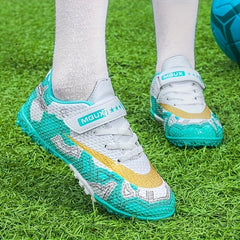 Girl's Turf Football Boots With Rotating Buckle Anti-Skid TF Soccer Cleats