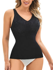 Lace Shaping Cami Tops V Neck Tummy Control Top