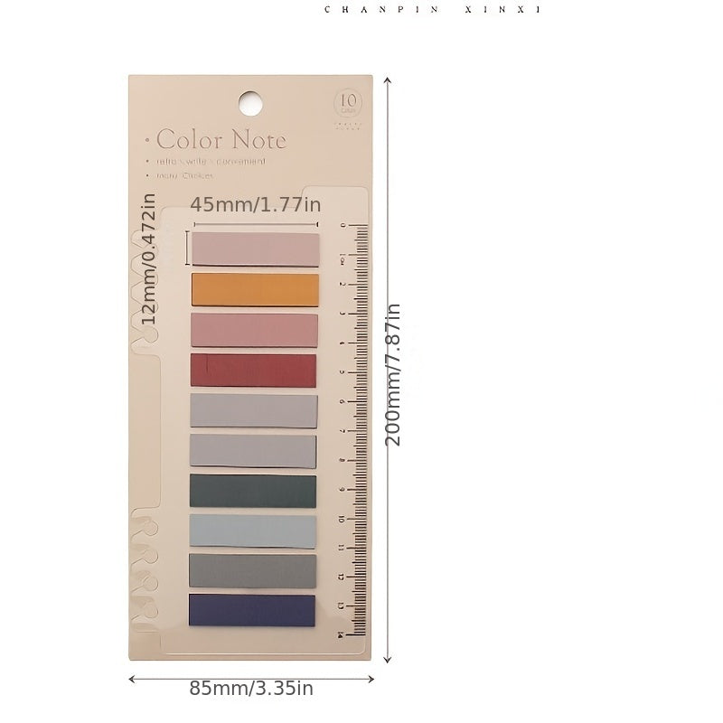 PET Transparent Vintage Morandi Index Stickers Loose Leaf Sticky Notes