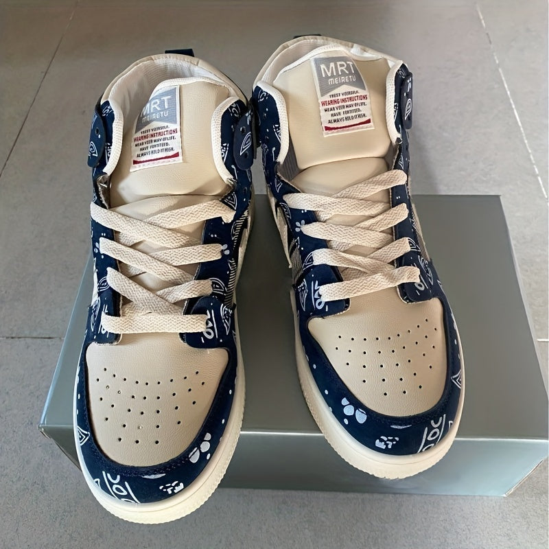 Men's High Top Lace Up Skate Shoes Lightweight Non slip Sneakers