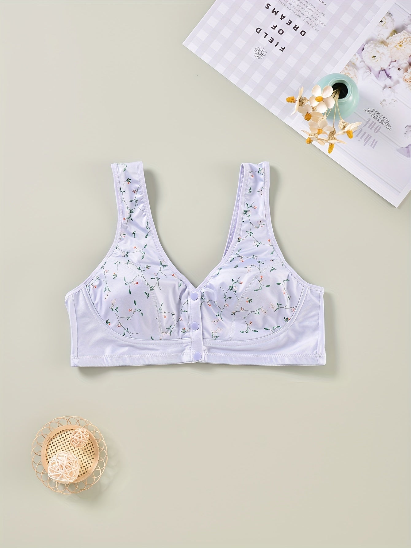 Floral Print Seamless Comfort Bralette