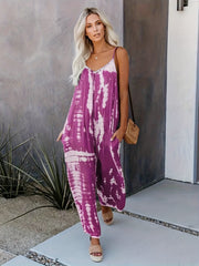 Boho Tie Dye Wide Leg Cami Jumpsuit