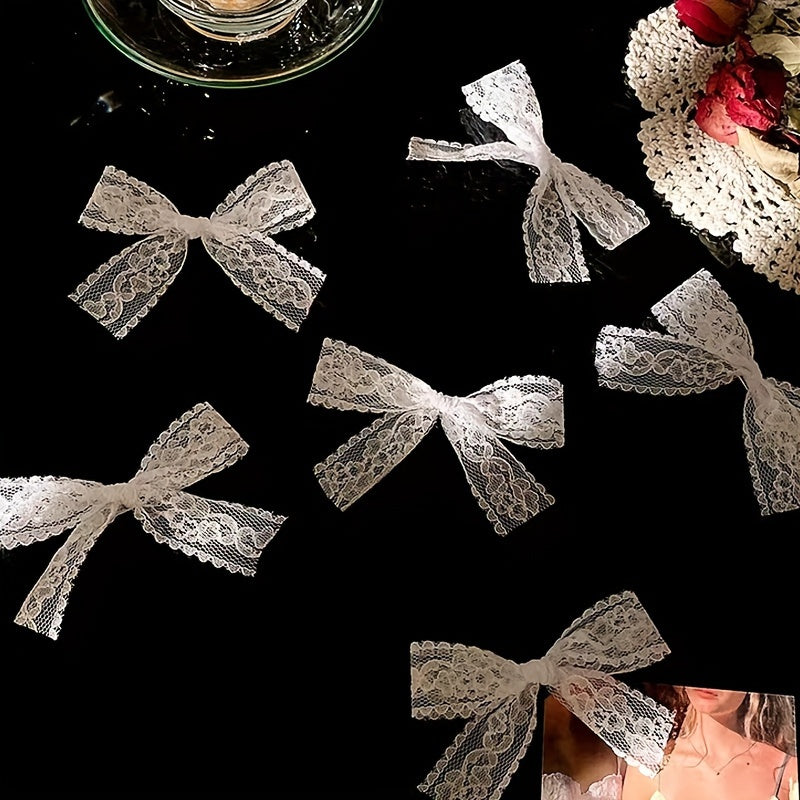 2pcs Lace Bow Tie Hair Clips for Party