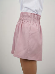 Solid Smocked Shorts Elastic Waist Summer Shorts Women's Clothing
