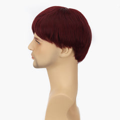 Men's Red Short Fiber Wig