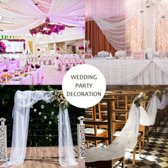 3pcs Wedding Arched Curtain Mesh 76.2cm x 5.0m Long Thin Mesh Wedding Curtain