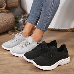 Women's Breathable Athletic Sneakers Lace up Running Shoes