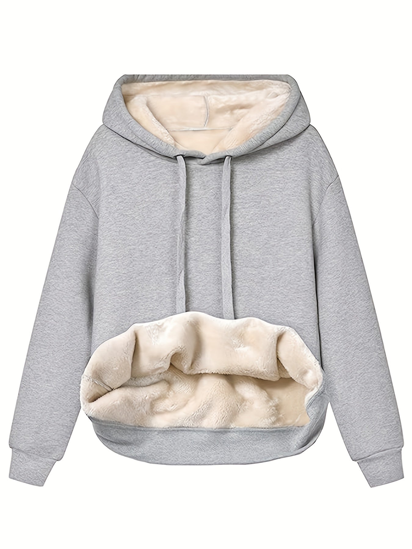 Solid Kangaroo Pocket Hoodie Long Sleeve for Fall & Winter