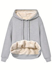 Solid Kangaroo Pocket Hoodie Long Sleeve for Fall & Winter