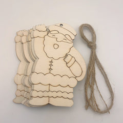 10pcs Santa Claus DIY Wood Chips Christmas Decoration