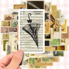50pcs Vintage Fairy & Floral Vinyl Stickers for DIY Crafts & Laptops