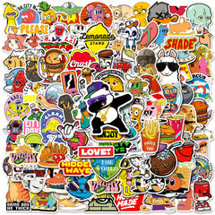100pcs Cartoon Fun Stickers Waterproof for Water Bottle Laptop Skateboard