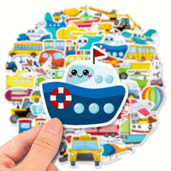 50pcs Cars Trucks Transportation Stickers for Boys & Girls