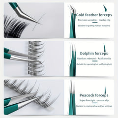 3pcs Eyelash Extension Tweezers Set Makeup Tools