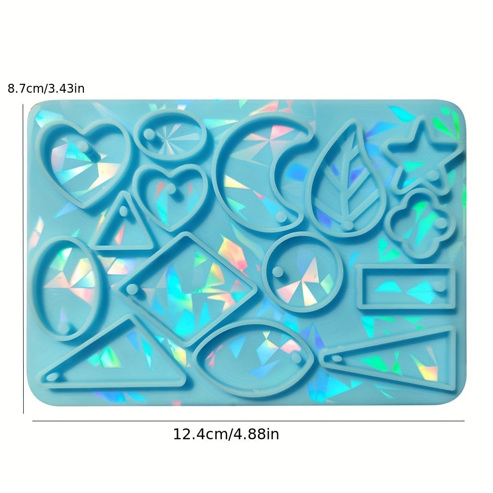 Holographic Laser Pendant Silicone Mold DIY Epoxy Resin Mold