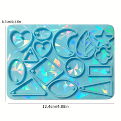 Holographic Laser Pendant Silicone Mold DIY Epoxy Resin Mold