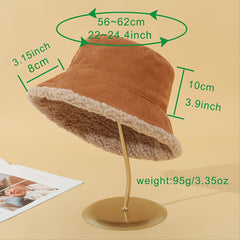 Warm Lamb Wool Hat Double-sided Corduroy Fisherman Hat