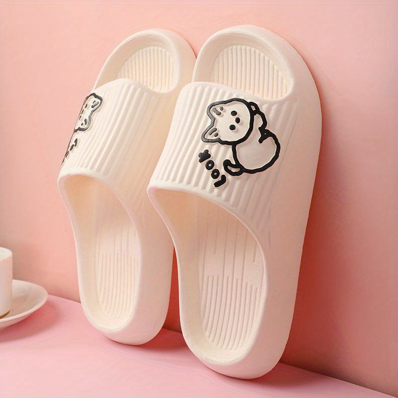 Men's Kitty Print Open Toe Slippers Lightweight Non Slip Shoes