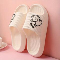 Men's Kitty Print Open Toe Slippers Lightweight Non Slip Shoes