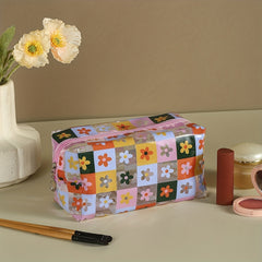 Floral Pattern Makeup Bag PVC Waterproof Zipper Cosmetic Bag