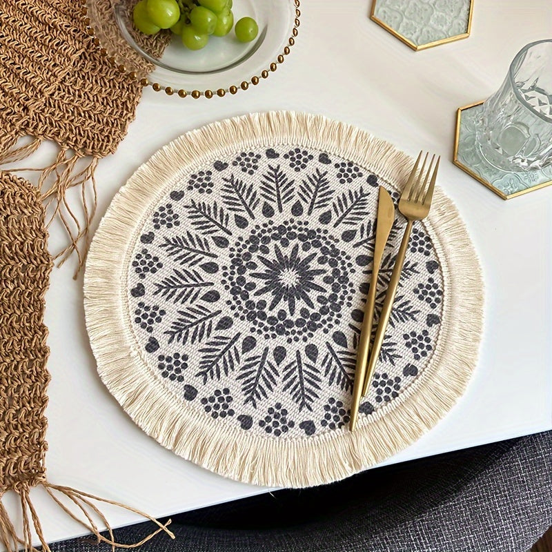 Boho Tassel Coasters Absorbent Cup Coasters For Home Decor
