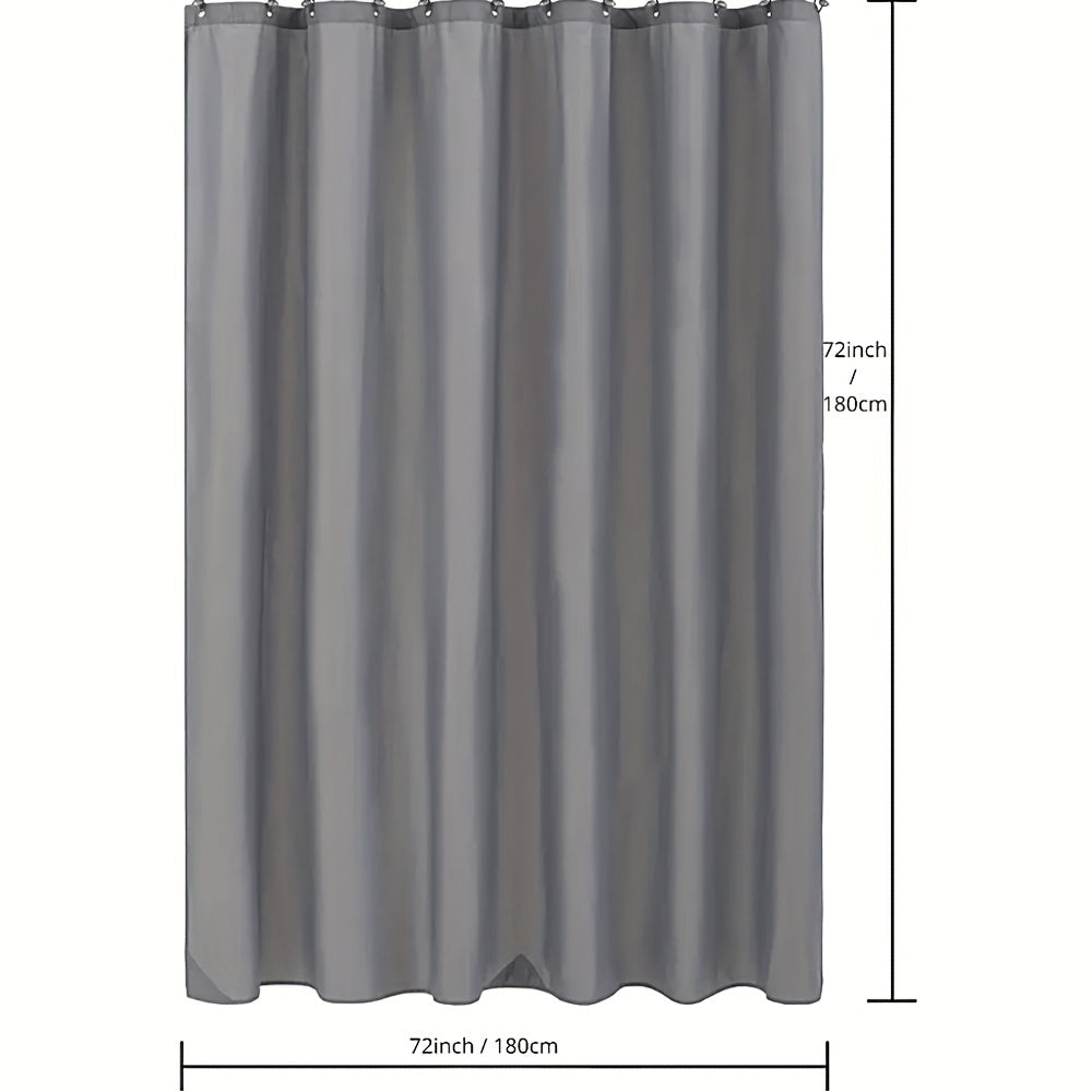 Waterproof Light Gray Shower Curtain with Plastic Hooks