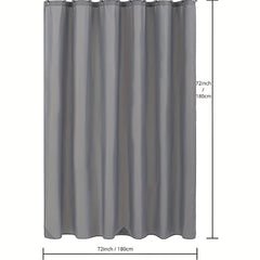 Waterproof Light Gray Shower Curtain with Plastic Hooks