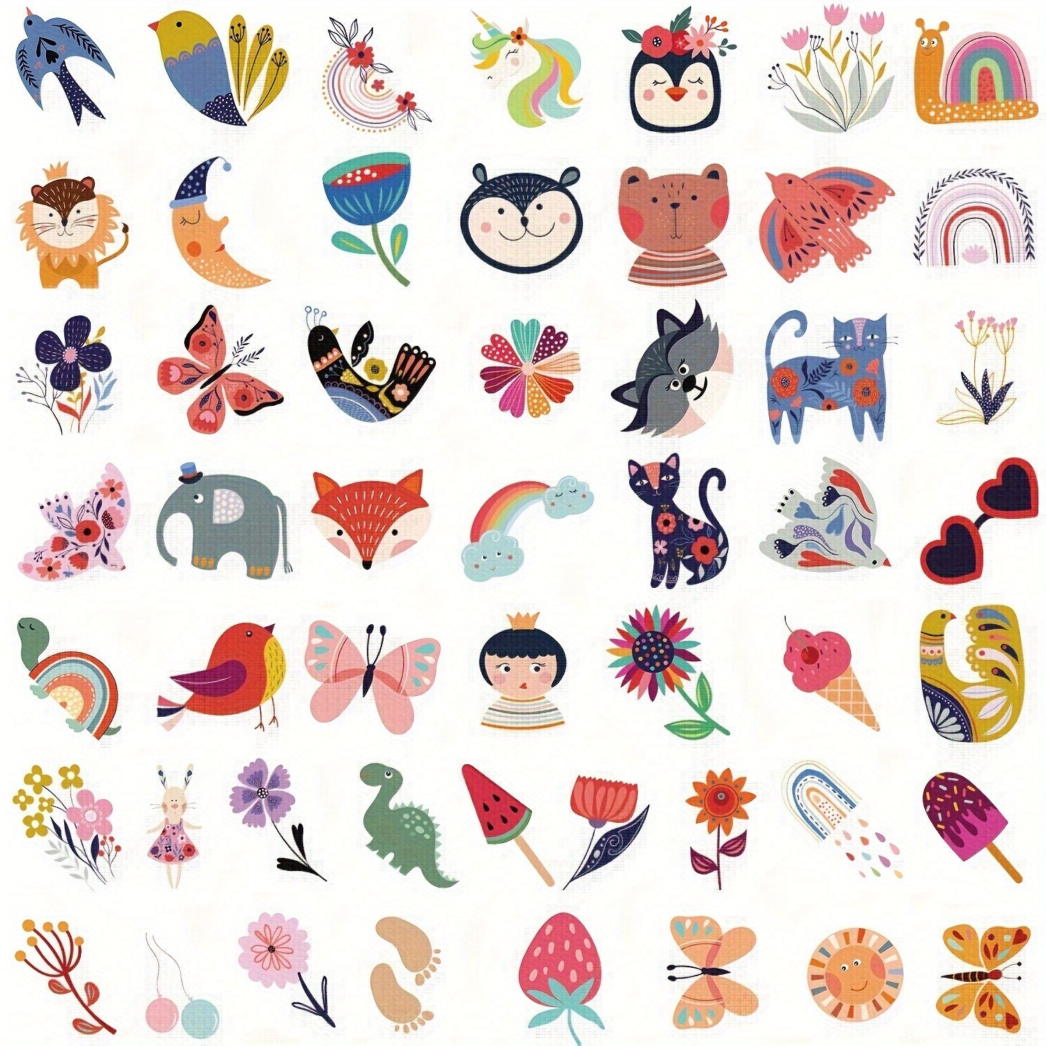 50pcs Cartoon Exotic Series Graffiti Stickers Waterproof DIY Diary Sticker Pack