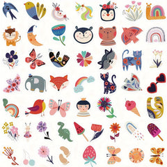 50pcs Cartoon Exotic Series Graffiti Stickers Waterproof DIY Diary Sticker Pack