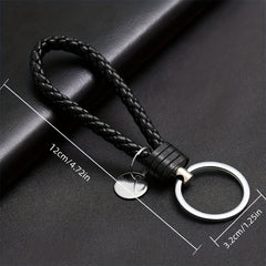 PU Leather Braided Rope Keychain Bag Pendant Key Chain Holder Trinket Keyring
