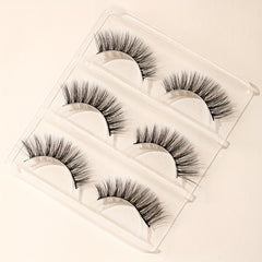 3 Pairs Fluffy Natural Look Faux Mink Lashes Soft Reusable Eyelashes