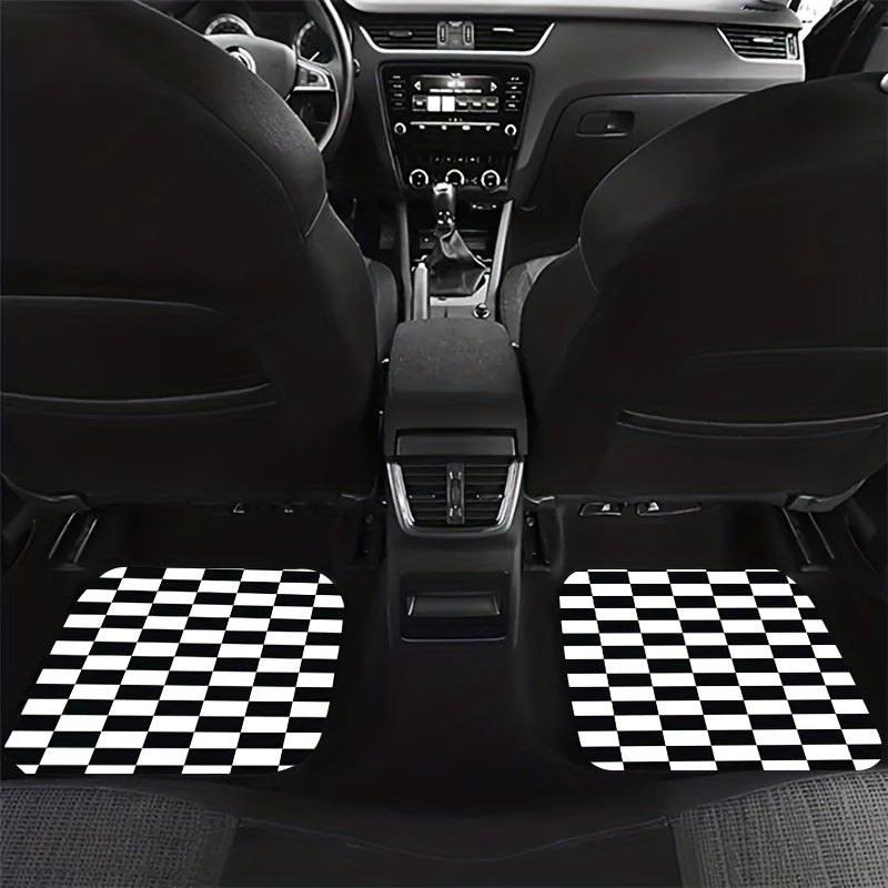 Checkerboard Car Foot Pad Cover - Upgrade Your Interior Style