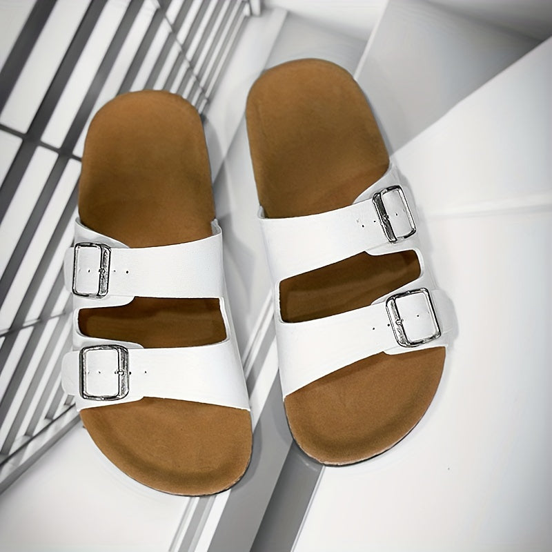Men's Buckle Slide Sandals Non Slip Casual Open Toe Outdoor Beach Shoes