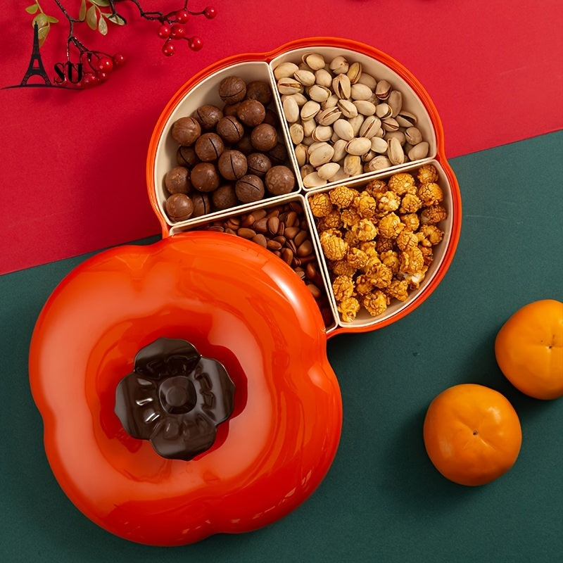Persimmon Candies Storage Box With Grids Cookies Storage Tray