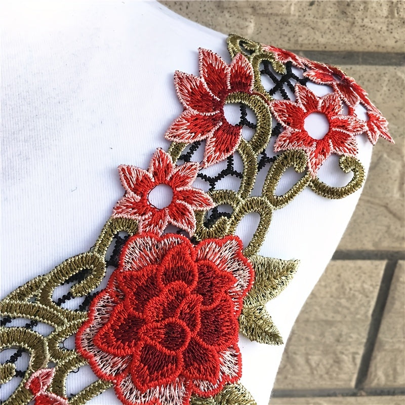 1pc Flower Venise Lace Sewing Applique Lace Collar Neckline DIY Craft
