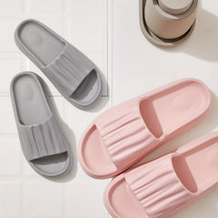 Men's Open Toe Slip On Platform Slides Soft Sole House Slippers