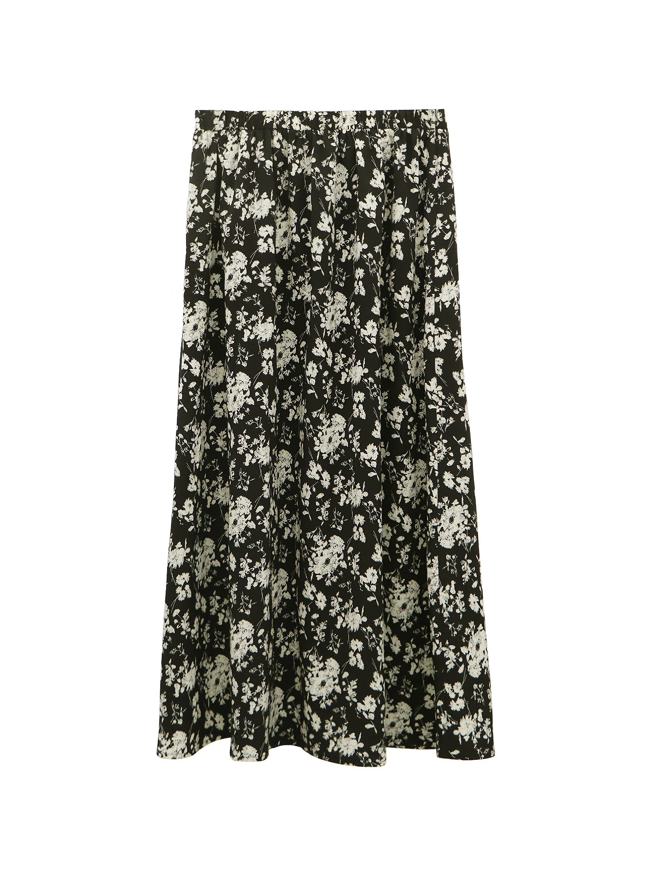 High Waist Floral Print Midi Skirt Y2K Summer Women's Clothing