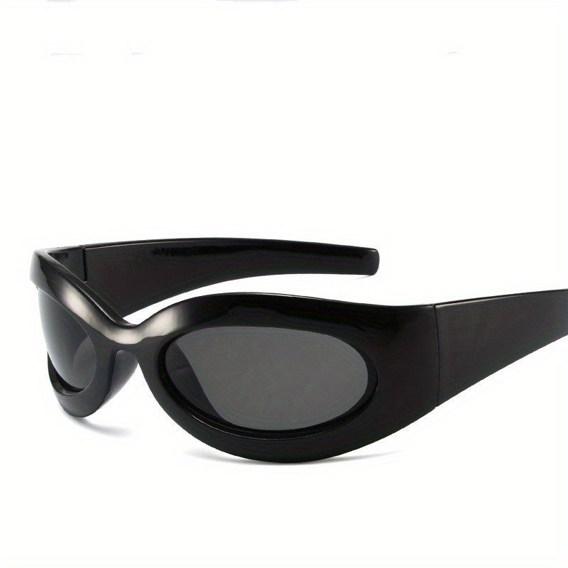 Y2K Wrap Around Sunglasses Unisex Cyberpunk Mirror Lens Glasses