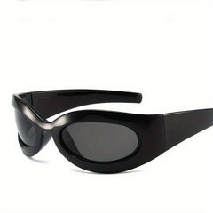 Y2K Wrap Around Sunglasses Unisex Cyberpunk Mirror Lens Glasses
