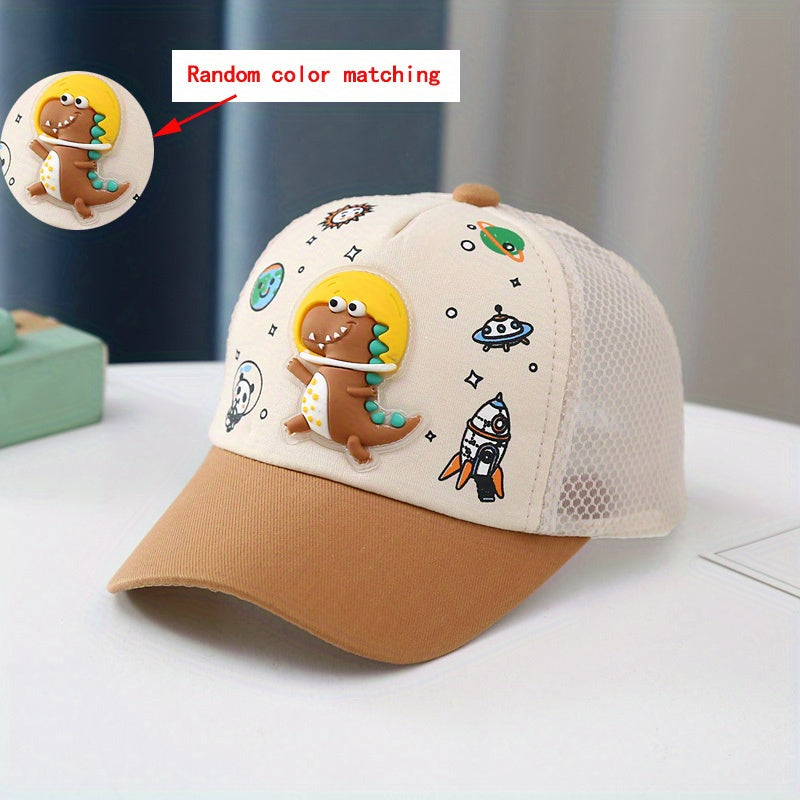 Boys Dinosaur Mesh Baseball Cap Adjustable Breathable Sun Hat